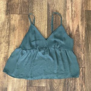 teal silky peplum top!! 🧚🏻‍♀️